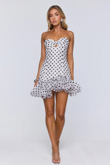 Trends In Focus Strapless Polka Dot Mini Dress White