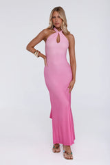 Chic Fix Halter Maxi Dress Pink