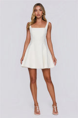 Starlit Secrets Tweed Mini Dress Cream