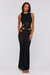 Nightfall Muse Knit Maxi Dress Black