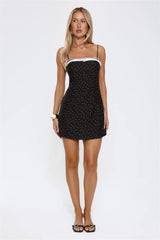 Dotted Luxe Mini Dress Black