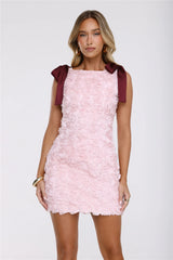 Rosy Rosette Mini Dress Pink