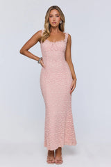 Seaside Society Lace Maxi Dress Pink