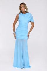 Dress Code Icon Mesh Maxi Dress Blue