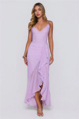 Dream Petal Path Mesh Maxi Dress Lilac