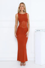 Dewy Radiance Maxi Dress Rust