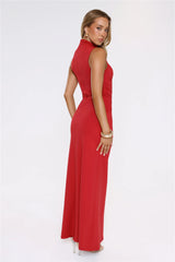 Radiant Petal Maxi Dress Red