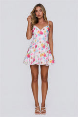 Kiss The Florals Mini Dress Pink