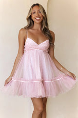 Luxe Enchantment Glitter Mini Dress Pink
