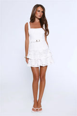 Smitten Season Embroidered Mini Dress White