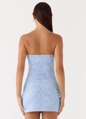 Dangerous Kind Beaded Mini Dress - Blue