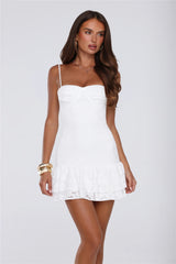 Love In Motion Lace Mini Dress White