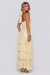 Mood Shift Halter Maxi Dress Yellow