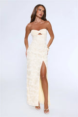 Roselight Aura Strapless Maxi Dress Yellow