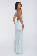 Enchanted Aura Halter Maxi Dress Sage
