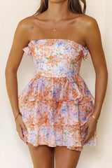 Sol Strapless Mini Dress Orange