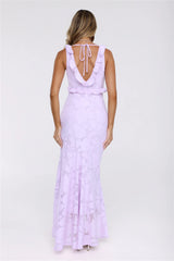 Shimmer Petal Maxi Dress Lilac