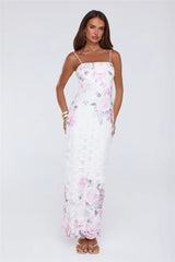 Wardrobe Flex Embroidered Maxi Dress White