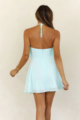 Glow Crush Halter Mini Dress Blue