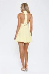 Empowered Energy Halter Mini Dress Yellow