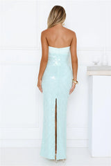 Saltwater Siren Strapless Sequin Maxi Dress Mint