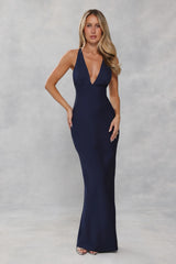 Midnight Luxe Satin Maxi Dress Ink