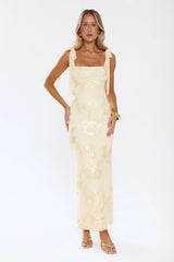 Dear Me From Me Mesh Maxi Dress Yellow