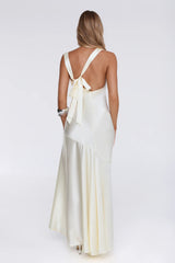 She's Bespoke Satin Maxi Dress Yellow