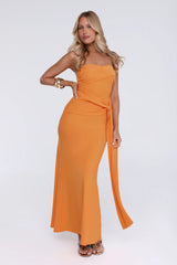 Starlit Rush Strapless Maxi Dress Orange