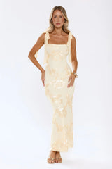 Dear Me From Me Mesh Maxi Dress Yellow