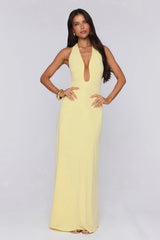 Style Protocol Halter Maxi Dress Yellow
