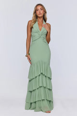 Pretty Moodboard Halter Maxi Dress Sage
