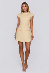 Good Outfit Day Tweed Mini Dress Yellow