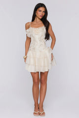 Softly Poised Mini Dress Cream