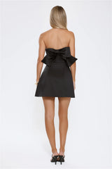 The Best Gift Satin Strapless Mini Dress Black
