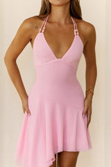 Love My Vibe Halter Mini Dress Pink