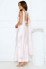 Celestial Evening Satin Maxi Dress Pink