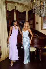 Lavender Glow Halter Maxi Dress Lilac