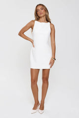 Pretty Professional Tailored Mini Dress White