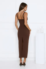 Imperial Glow Maxi Dress Chocolate