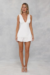 Daisy Chain Days Mini Dress White