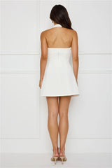 Starfish Charm Halter Mini Dress White