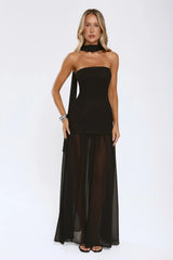 Formal Event Strapless Maxi Dress Black