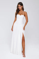 Country Lane Halter Maxi Dress White