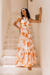 Sunny Whirl Maxi Dress Orange