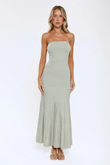 Statement Mode Strapless Maxi Dress Sage