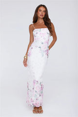 Wardrobe Flex Embroidered Maxi Dress White