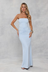Platinum Party Strapless Maxi Dress Blue