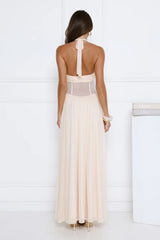 Glow Of Prestige Halter Maxi Dress Butter