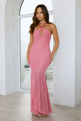 On The Radar Halter Maxi Dress Rose